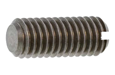 ステンレス(-)スリワリ付き止めねじ(DIN551)(平先)(イモネジ)